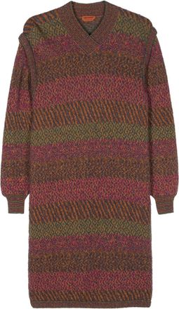 Missoni 1980s fine-knit midi dress - women - Wool/Polyester - M - Pink
