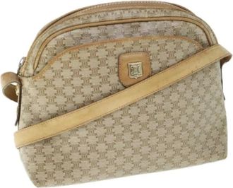 Celine Pre-owned Cross Body Bags, female, Beige, Size: ONE SIZE Pre-owned Macadam Canvas Shoulder Bag