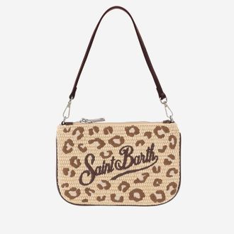 MC2 Saint Barth Raffia-Effekt-Clutch mit Schultergurt