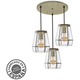 Fabrilamp Plafon Guia 3xe27 Cuero Regx42x42 Cm