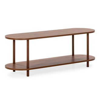 HOMN Mueble tv 2 estantes efecto Nogal
