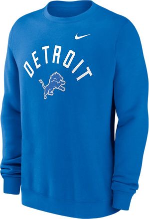Nike Detroit Lions Club Nike Mens NFL Pullover Crew in Blue | NKPV45A9J-ANW