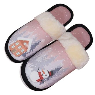 Generic UK 5 Slippers for Women Christmas Slip on House Slippers Fluffy Warm Home Slipper Plush Bedroom Shoes Breathable Ladies Mule Slipper Lightweight Casua