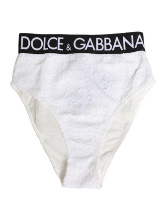 Dolce & Gabbana White Black Sequin High Waist Panty Womens Underwear