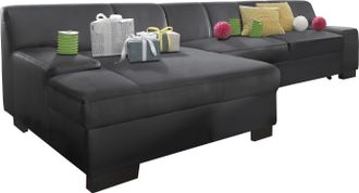 Domo Collection Ecksofa »Norma Top, elegant und modern, flache Armlehnen, komfortabel, L-Form« wahlweise mit Bettfunktion