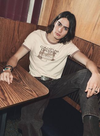 Djab Mens Graphic ringer T-shirt Retro fit