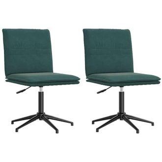 vidaXL Sedie da Pranzo 2 pz Verde Scuro in Velluto - Vidaxl