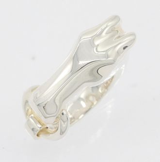 Herm&egrave;s Sterling Silver 925 Band Ring (Pre-Owned)