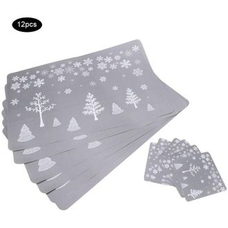 OEM Posavasos Con Estampado Navide&ntilde;o Para Tazas De T&eacute;, 12 Piezas, Manteles Individuales Para Teteras, Manteles Individuales Para Mesa, Decoraci&oacute;n - Crezuo