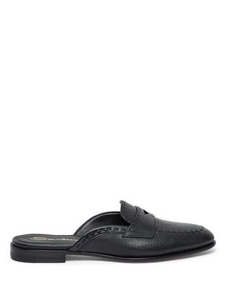 Santoni Granato Leather Mule in Black at Nordstrom, Size 10.5