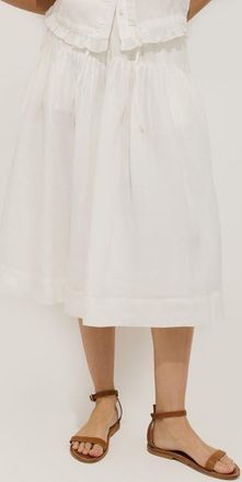 Alex Mill Brittany Ramie Midi Skirt in Off White at Nordstrom, Size X-Small