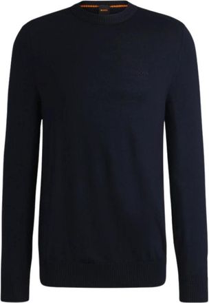 HUGO BOSS Breiwerk > Coltruien - Heren - Ronde hals truien - Blauw - L - Truien & Vesten