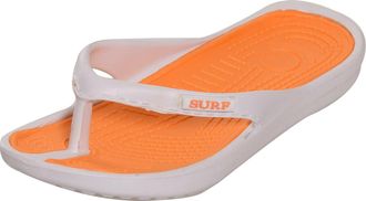 Generic New Ladies Eva Toe Post Flip Flop Womens Pool Beach Slipper Water Proof Shoes (4 UK, White Orange, numeric_4)