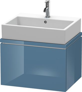 Duravit Mueble De Lavabo Duravit L-cube Para Consola Compact, Ancho 620mm, Profundidad 477mm, 1 Caj&oacute;n, Color: Laca De Alto Brillo Stone Blue - Lc58004747