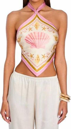 Retrof&ecirc;te Jamie Top In Ochre Shell Foulard