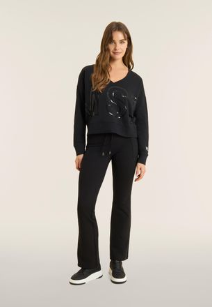 Freddy Felpa donna cropped scollo a V maxi stampa
