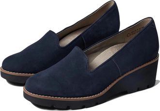 Vionic Womens Vionic Willa I7294L1400 Loafers Navy Suede Wedge Heel HAWK1744