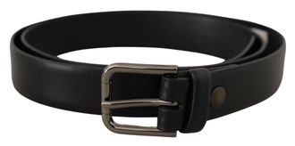 Dolce & Gabbana Mens Black Leather Belt Classic Style - One Size