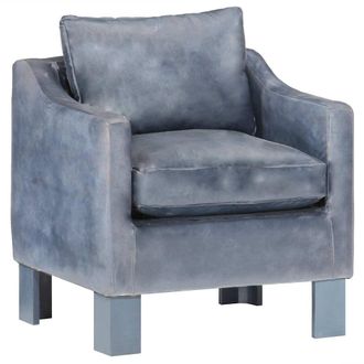 vidaXL Sill&oacute;n De Cuero Aut&eacute;ntico Gris Vidaxl