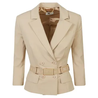 Elisabetta Franchi Dames, Jassen, Bruin, Maat: S Leer