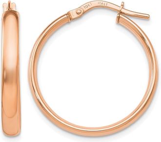 Diamond2Deal 10K Rose Gold Fancy Hoop Earrings