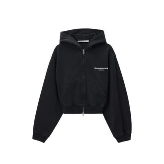 Alexander Wang Zip-up Hoodie W/ Logo Print