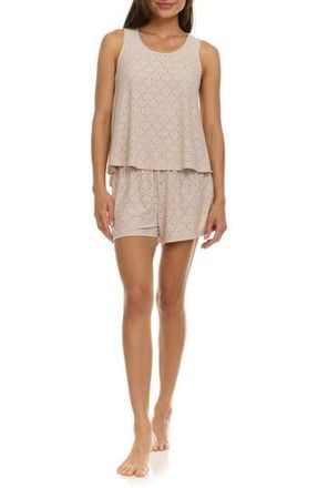 Flora Nikrooz Dulce Eyelet Short Pajamas in Sand at Nordstrom Rack, Size X-Large