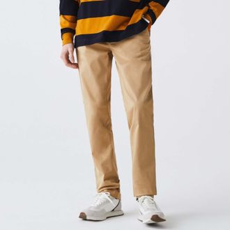 Lacoste Heren Lacoste Slim Fit Stretch Gabardine Broek in Beige