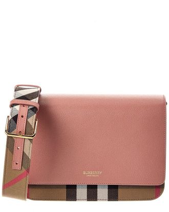 Burberry Check Canvas & Leather Shoulder Bag