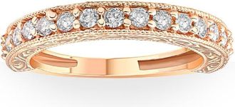 Pompeii3 1/2ct Vintage Diamond Rose Gold Wedding Ring 14K