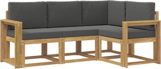vidaXL Conjunto De Sof&aacute;s De Exterior 4 Uds. Blanco Y Antracita Vidaxl