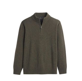 Pendleton Mens Wool Quarter Zip Sweater In Camo Heather