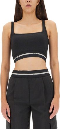 Helmut Lang Crop Top With Logo-Donna