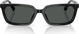 Jimmy Choo London 55mm Rectangular Sunglasses in Black /Dark Grey at Nordstrom