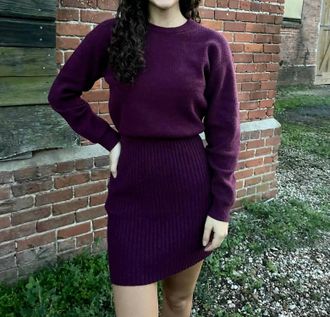 Design History Kaden Sweater Dress In Plum