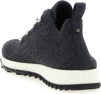 Jimmy Choo London Womens Black Tencel Low Top Sneakers