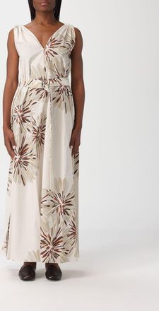 Brunello Cucinelli Abito lungo Brunello Cucinelli in cotone Bloom Print e monile nickel-free