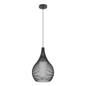 Eglo Eglo - Lampadario A Sospensione Contemporaneo Razoni 1 Acciaio Nero Vetro 1 Luce E27