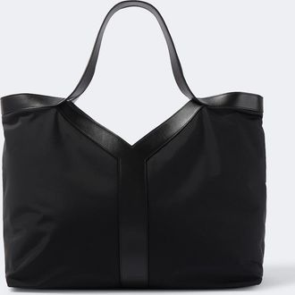 Saint Laurent Y Large leather-trimmed tote bag