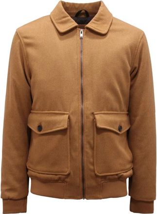 IMPURE Korte Jas Mix Wol - Heren - Bomber jackets - Bruin - M - Wol - Jassen