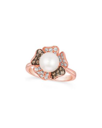 Le Vian 14K Rose Gold 0.48 Ct. Tw. Diamond 8Mm Pearl Ring