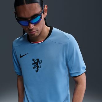 Nike Netherlands 2025 Stadium Away (Team) Nike Mens Dri-FIT Soccer Replica Jersey in Blue | FZ9025-489