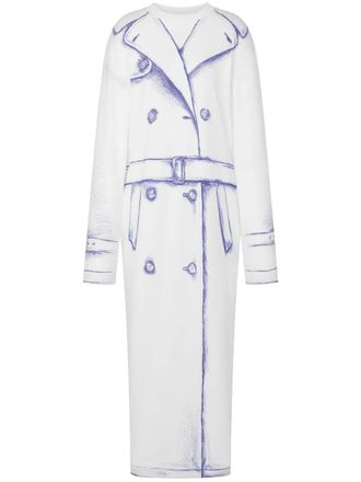 Moschino printed midi dress - women - Cotton - 40 - White