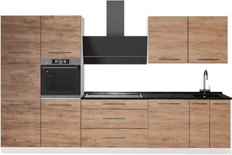Vicco Mueble De Cocina Fame-line, Roble Dorado, 340 Cm, Et Antracita, Vicco