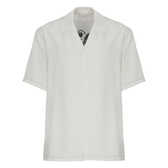 Lanvin Short Sleeve Shirts, male, White, Size: S Short Sleeve Button-Up Shirt