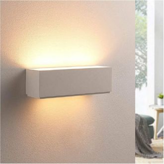 Trade Shop Trade Shop Traesio - Trade Shop - Applique Parete In Gesso Rettangolare Doppia Emissione E14 Verniciabile Ip20 E06