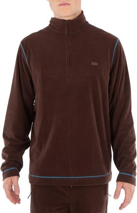 Rains Mens Frame Addis Fleece Half Zip Shirt, Size Small