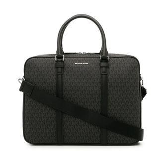 Michael Kors Tassen, Heren, Zwart, ONE Size, Katoen, Hudson Logobriefcase