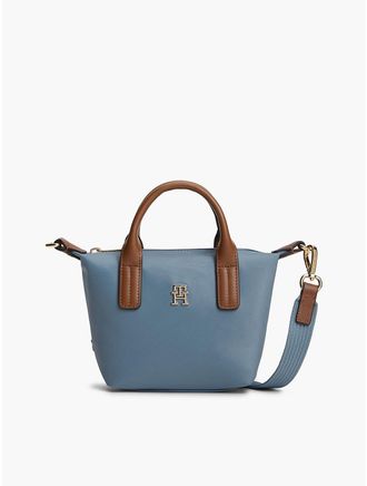 Tommy Hilfiger Womens Monogram Micro Tote Bag - Misty Sky