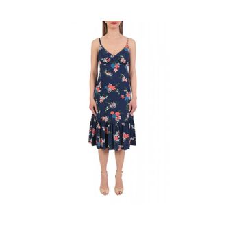 Michael Kors Kleedjes, Dames, Blauw, M, Floral Viscose Slip Dress